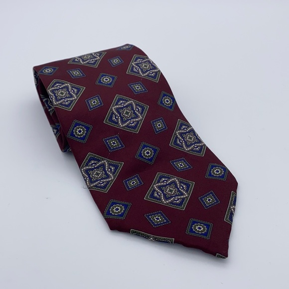 Dior Other - CHRISTIAN DIOR men’s neck tie burgundy blue office work designer one size